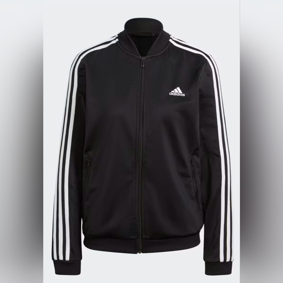 Adidas Essentials 3-Stripes Track Suit, Black/White, Size XL - Picture 2 of 7